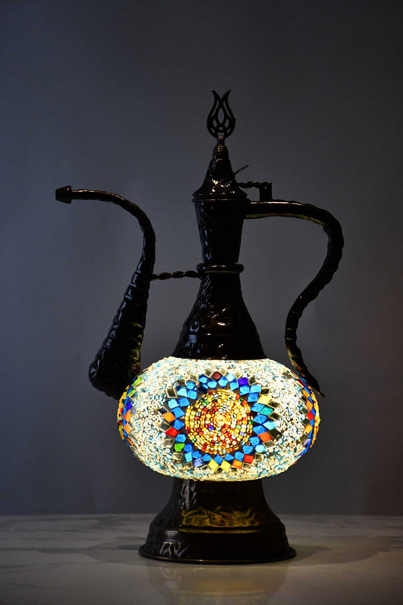 Turkish Teapot Mosaic Lamp Star Beads Design Circle Tuquoise Lighting Sydney Grand Bazaar 
