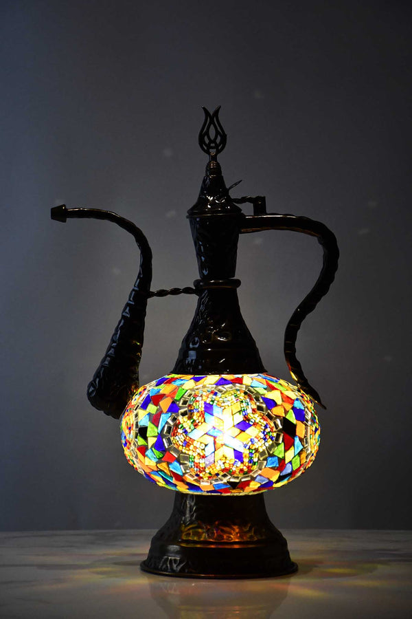 Turkish Teapot Mosaic Lamp Star Design Colourful Lighting Sydney Grand Bazaar 