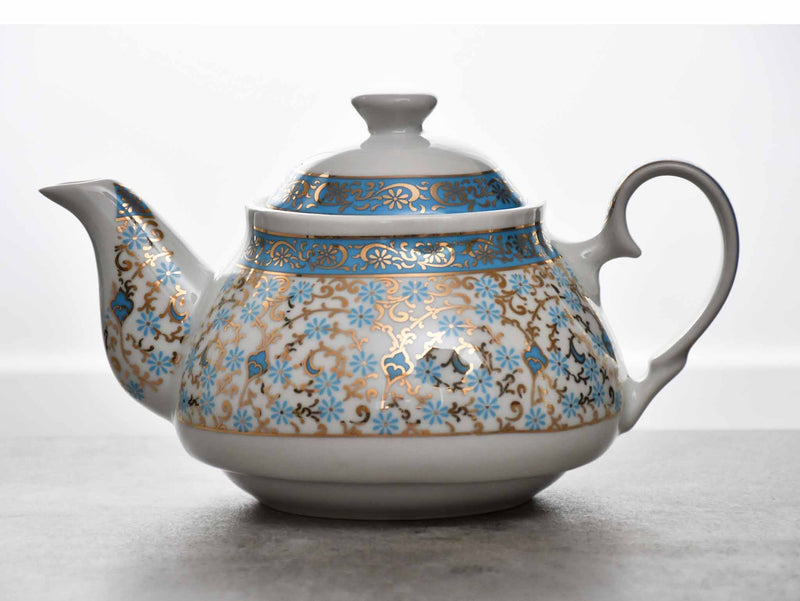 Turkish Teapot Sedef Light Blue Daisy Ceramic Sydney Grand Bazaar 