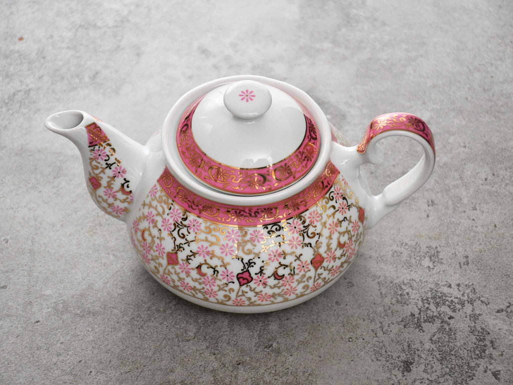 Turkish Teapot Sedef Pink Daisy Ceramic Sydney Grand Bazaar 