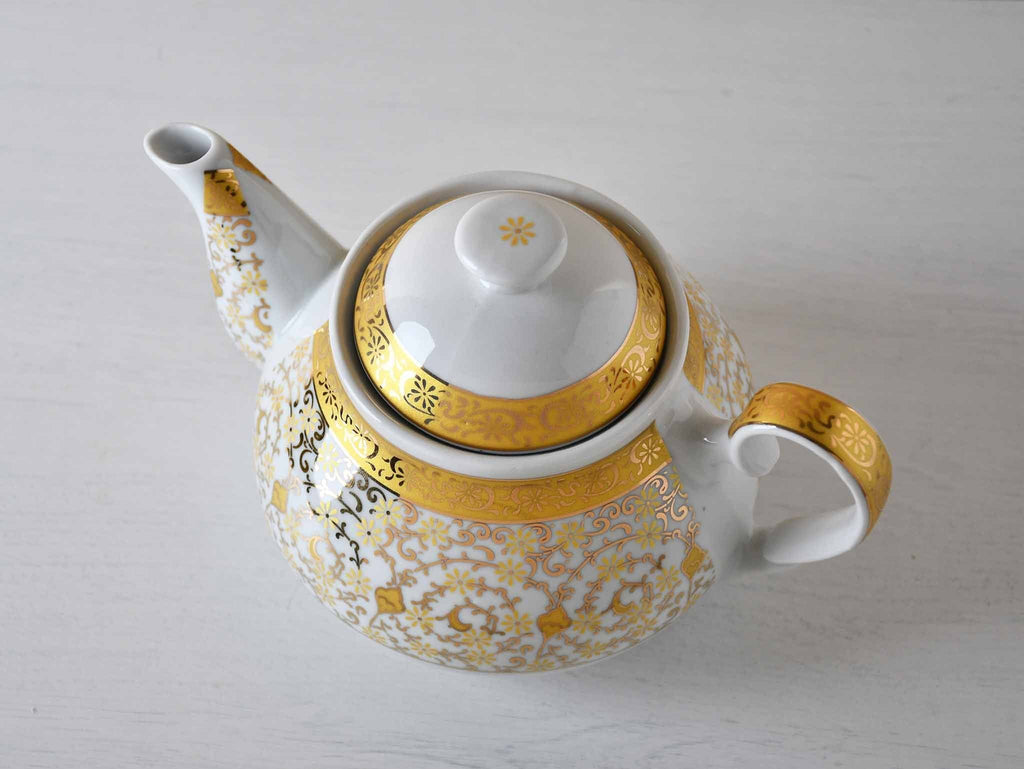 Turkish Teapot Sedef Yellow Daisy Ceramic Sydney Grand Bazaar 