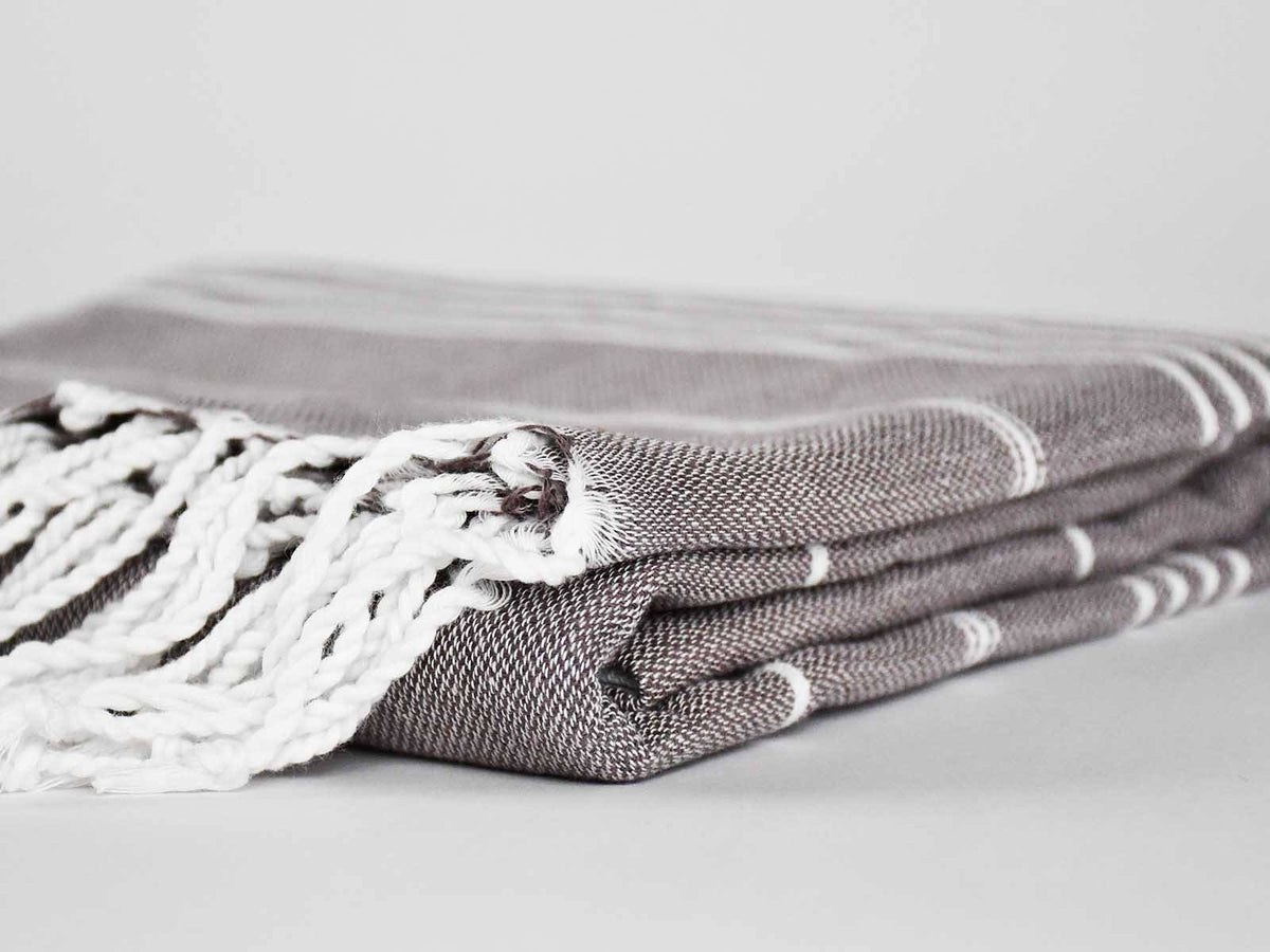 Turkish Towel Classic Striped Coffee Brown Turkish Towel Sydney Grand Bazaar 