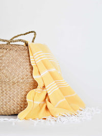 Turkish Towel Classic Striped Honey Yellow Turkish Towel Sydney Grand Bazaar 