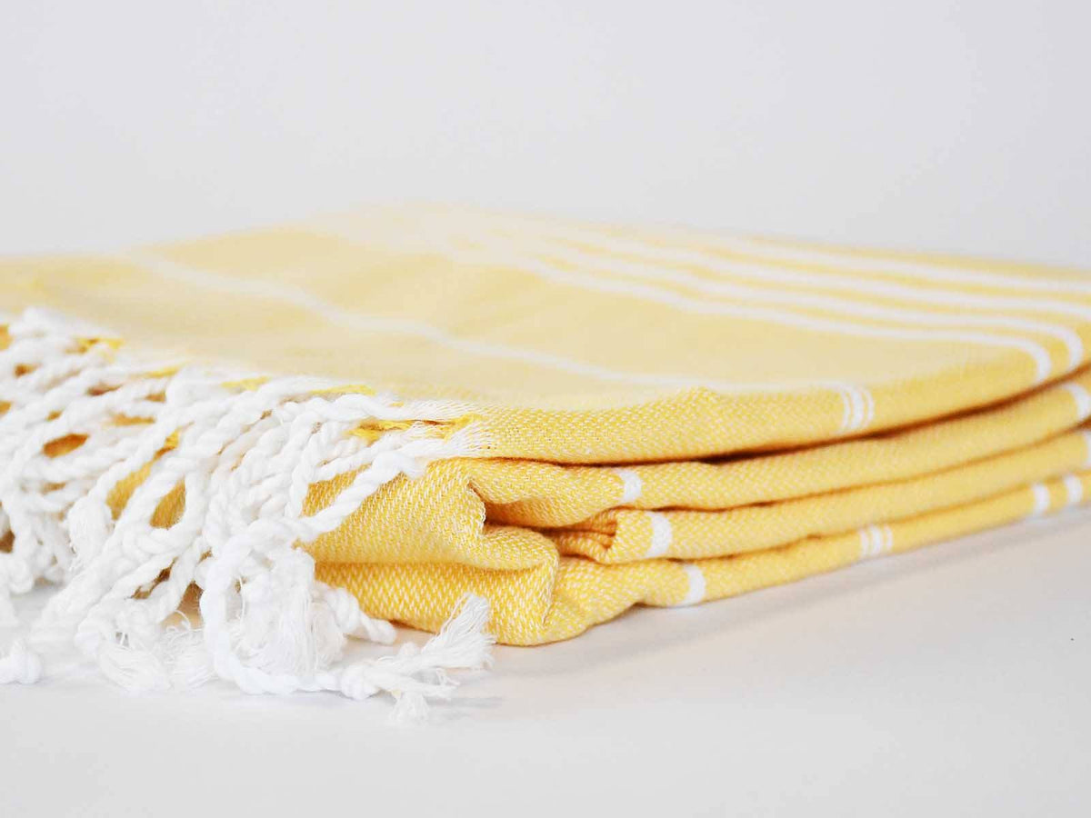 Turkish Towel Classic Striped Honey Yellow Turkish Towel Sydney Grand Bazaar 