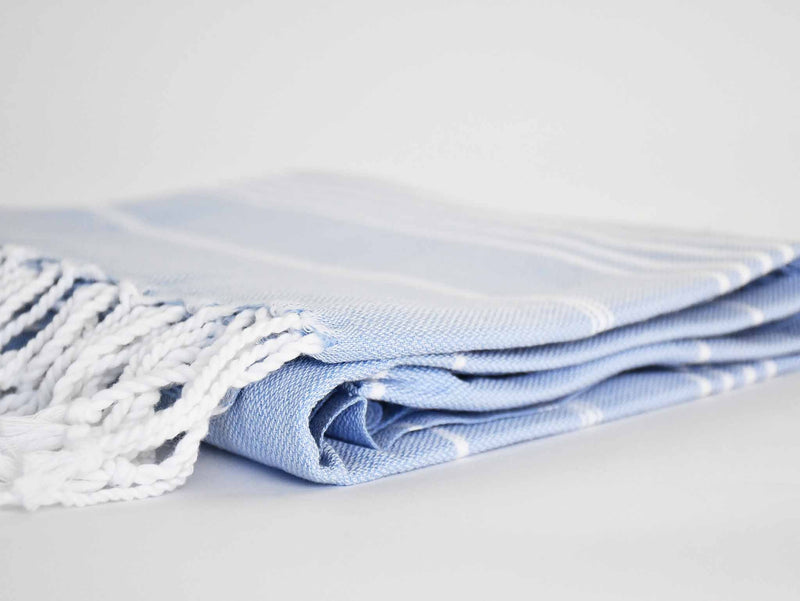 Turkish Towel Classic Striped Light Blue Turkish Towel Sydney Grand Bazaar 