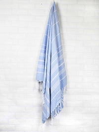 Turkish Towel Classic Striped Light Blue Turkish Towel Sydney Grand Bazaar 