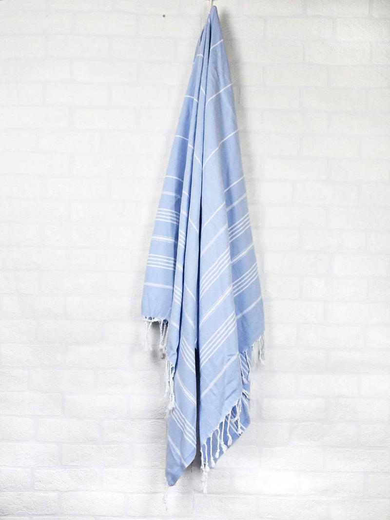Turkish Towel Classic Striped Light Blue Turkish Towel Sydney Grand Bazaar 