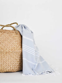 Turkish Towel Classic Striped Light Grey Turkish Towel Sydney Grand Bazaar 