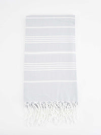 Turkish Towel Classic Striped Light Grey Turkish Towel Sydney Grand Bazaar 