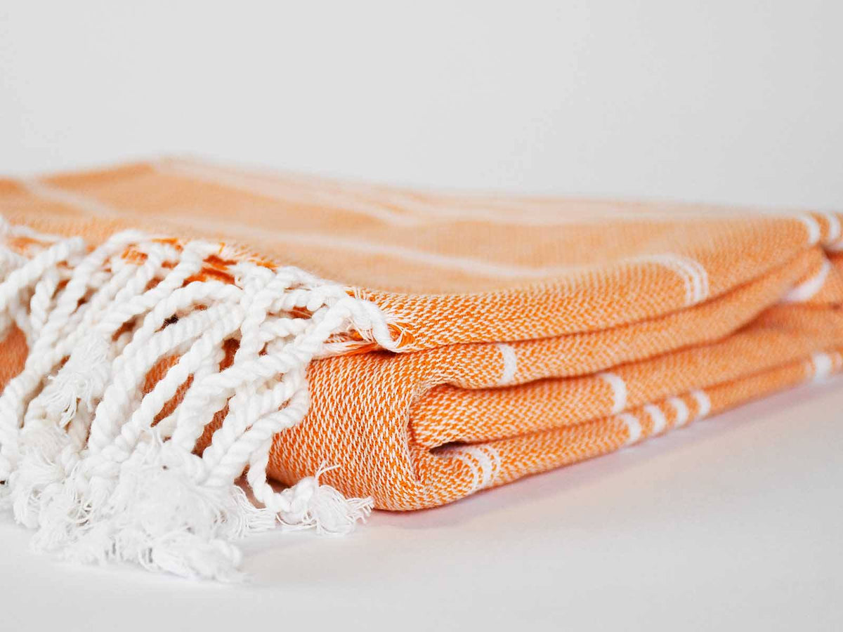 Turkish Towel Classic Striped Orange Turkish Towel Sydney Grand Bazaar 