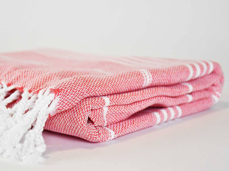 Turkish Towel Classic Striped Pastel Red Turkish Towel Sydney Grand Bazaar 