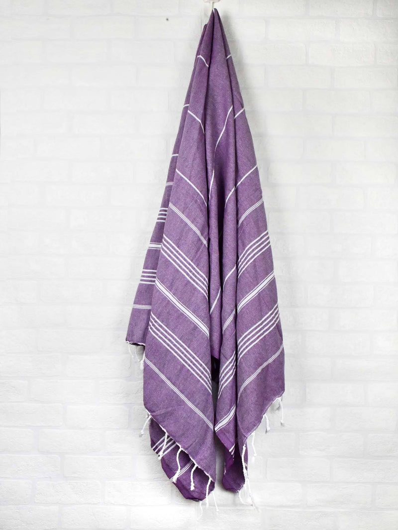 Turkish Towel Classic Striped Purple Turkish Towel Sydney Grand Bazaar 