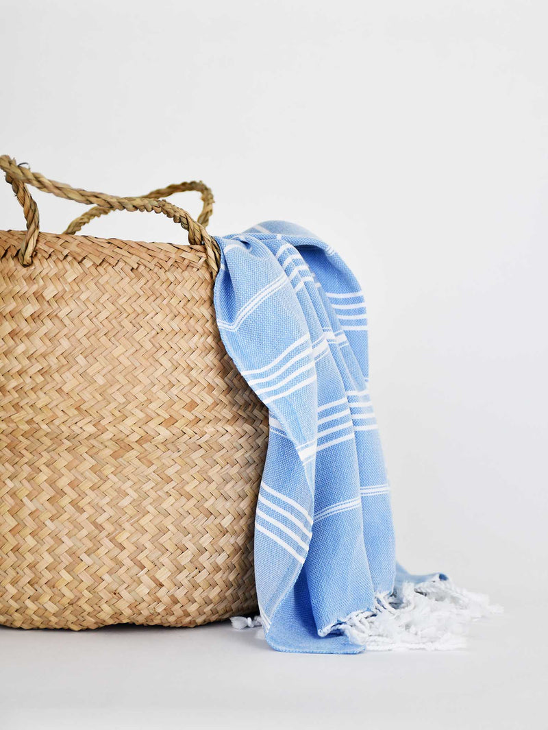 Turkish Towel Classic Striped Light Blue