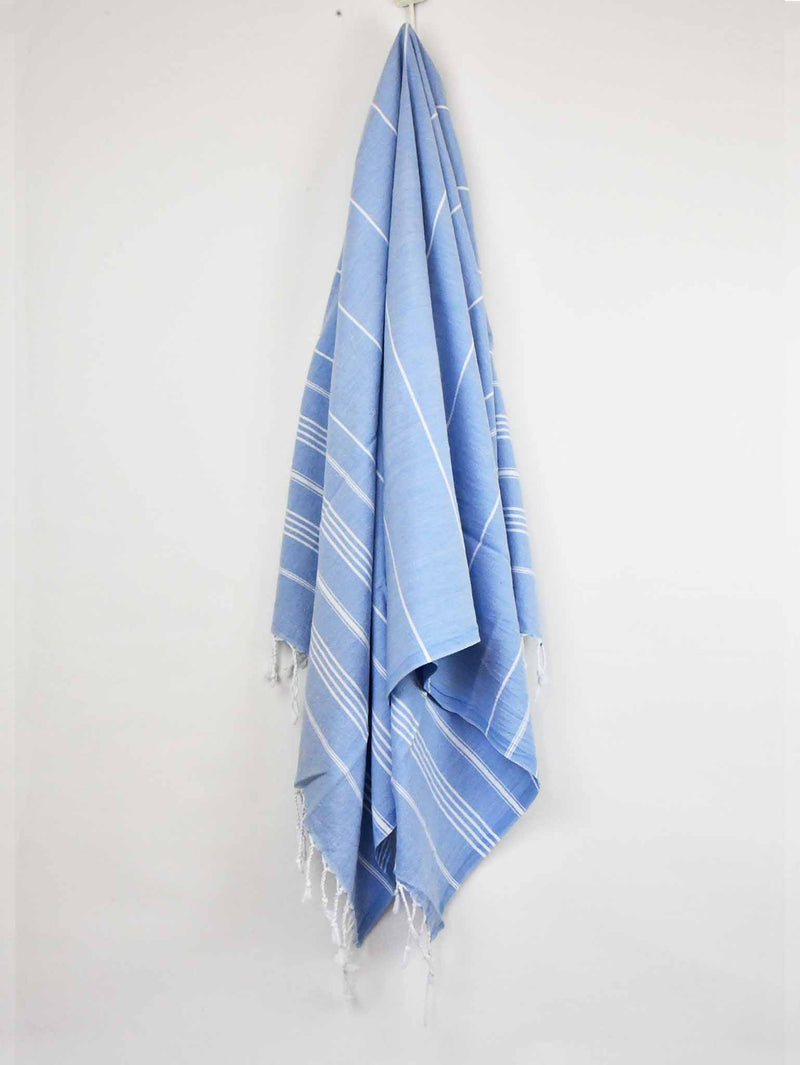 Turkish Towel Classic Striped Sky Blue Turkish Towel Sydney Grand Bazaar 