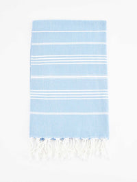 Turkish Towel Classic Striped Sky Blue Turkish Towel Sydney Grand Bazaar 