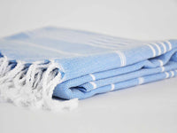 Turkish Towel Classic Striped Sky Blue Turkish Towel Sydney Grand Bazaar 