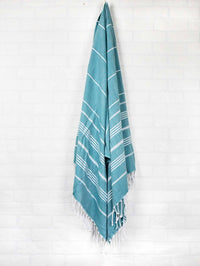 Turkish Towel Classic Striped Teal Green Turkish Towel Sydney Grand Bazaar 