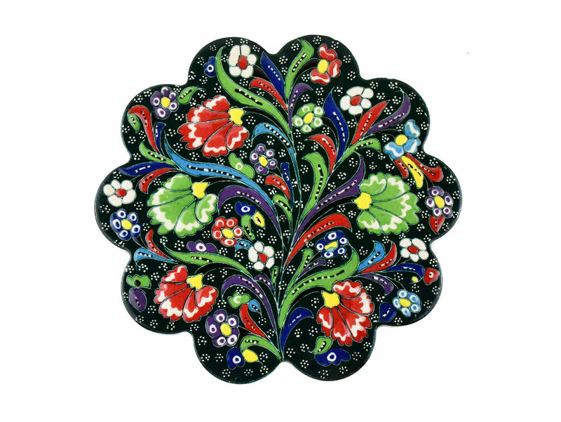 Turkish Trivet Flower Collection Dark Green Ceramic Sydney Grand Bazaar 12 
