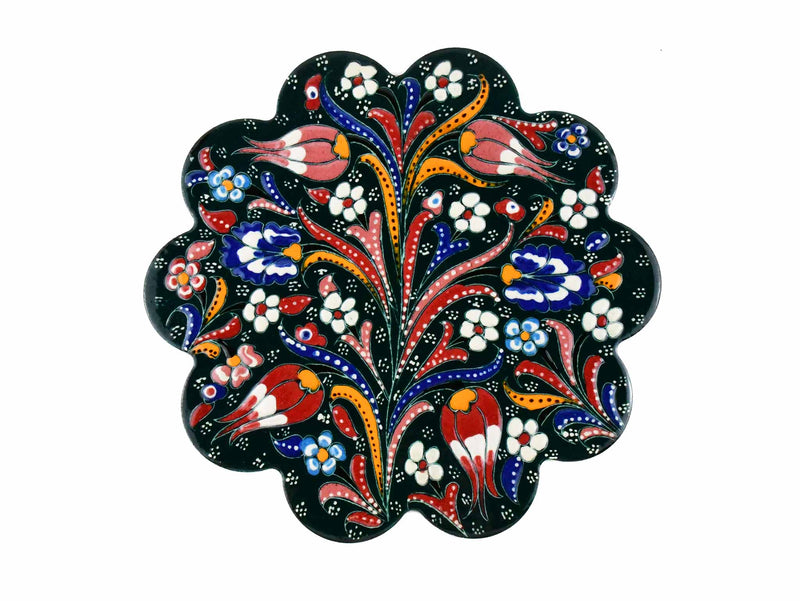 Turkish Trivet Flower Collection Dark Green Ceramic Sydney Grand Bazaar 14 