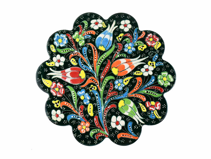 Turkish Trivet Flower Collection Dark Green Ceramic Sydney Grand Bazaar 13 