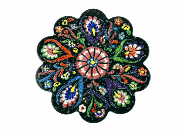 Turkish Trivet Flower Collection Dark Green Ceramic Sydney Grand Bazaar 1 