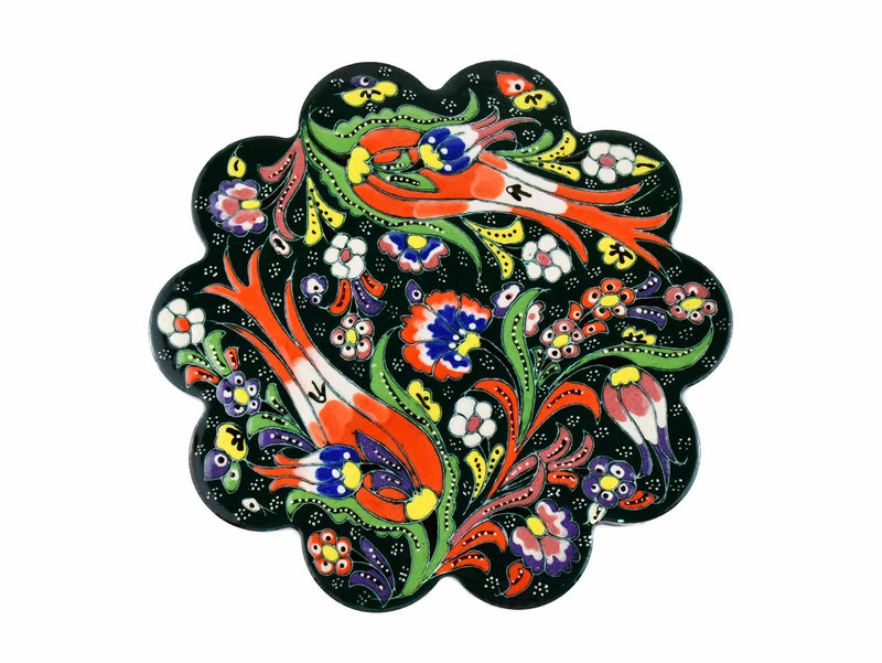 Turkish Trivet Flower Collection Dark Green Ceramic Sydney Grand Bazaar 5 