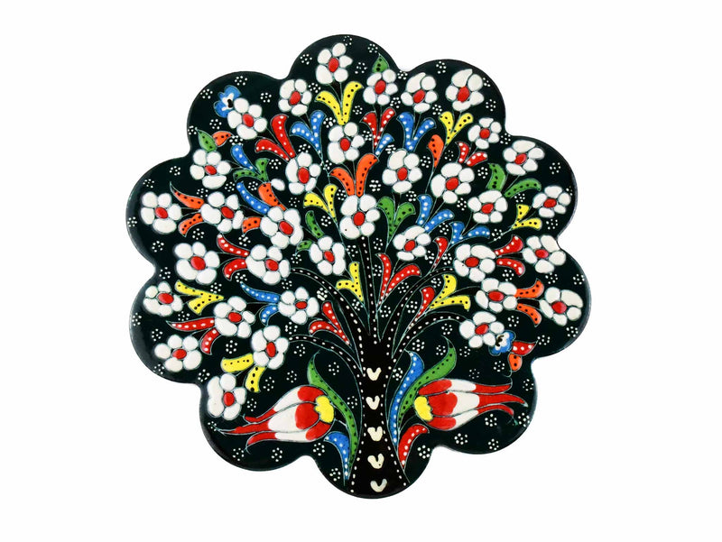 Turkish Trivet Flower Collection Dark Green Ceramic Sydney Grand Bazaar 7 