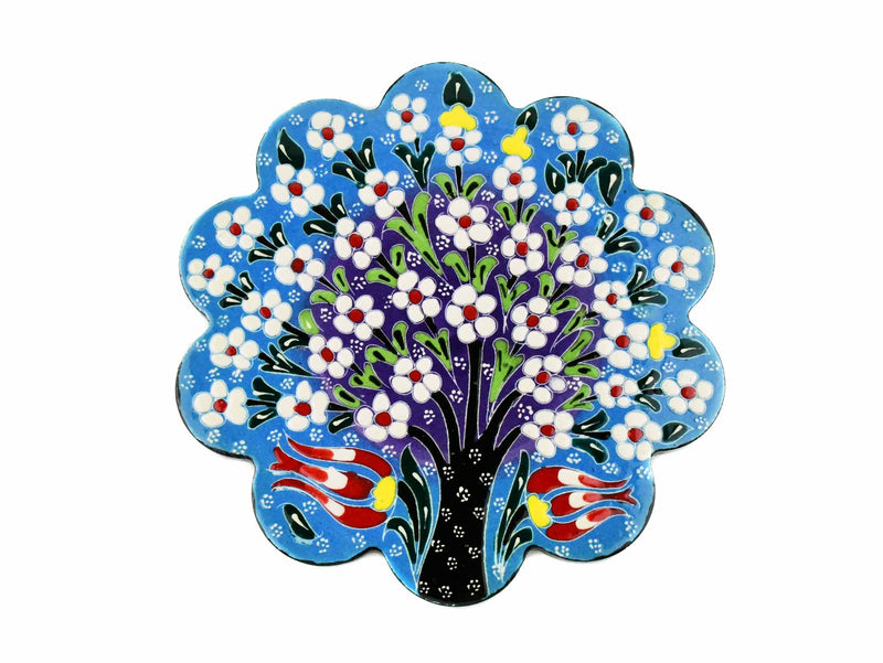 Turkish Trivet Flower Collection Two Tone Light Blue Ceramic Sydney Grand Bazaar 2 