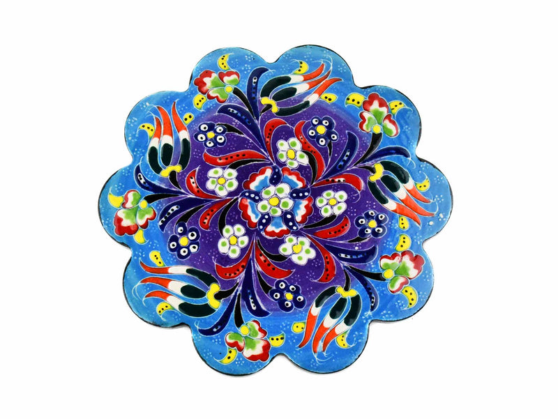 Turkish Trivet Flower Collection Two Tone Light Blue Ceramic Sydney Grand Bazaar 6 