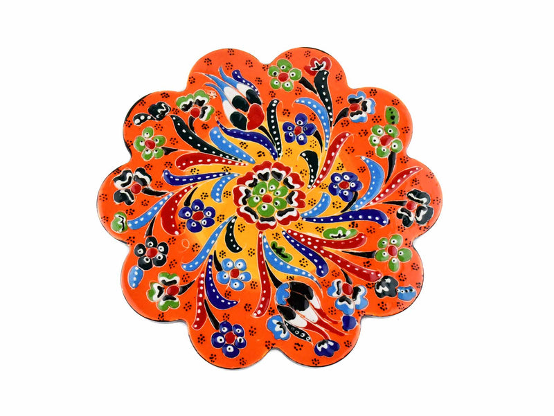 Turkish Trivet Flower Collection Two Tone Orange Ceramic Sydney Grand Bazaar 6 