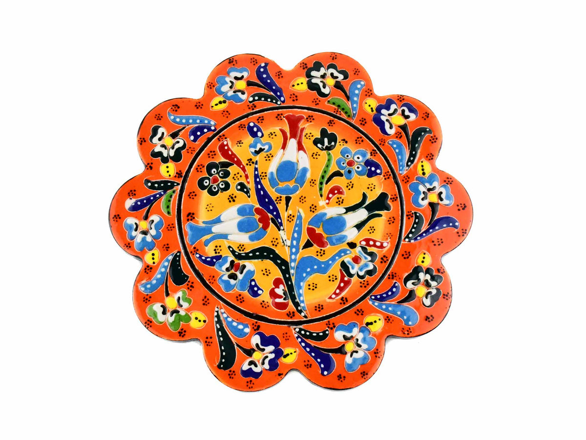 Turkish Trivet Flower Collection Two Tone Orange Ceramic Sydney Grand Bazaar 4 
