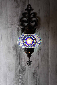 Turkish Wall Light Single Aqua Blue Round Star Lighting Sydney Grand Bazaar 