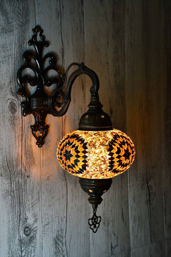 Turkish Wall Light Single Brown Star Beads Lighting Sydney Grand Bazaar 