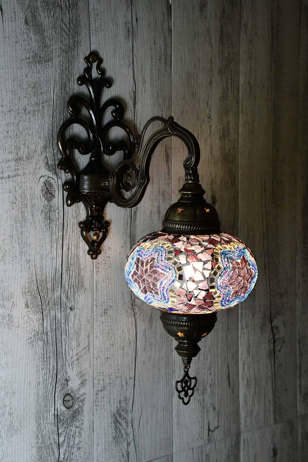 Turkish Wall Light Single Purple Mosaic Star Lighting Sydney Grand Bazaar 