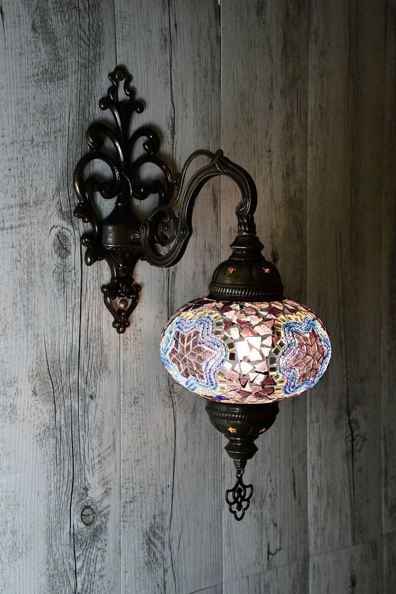 Turkish Wall Light Single Purple Mosaic Star Lighting Sydney Grand Bazaar 