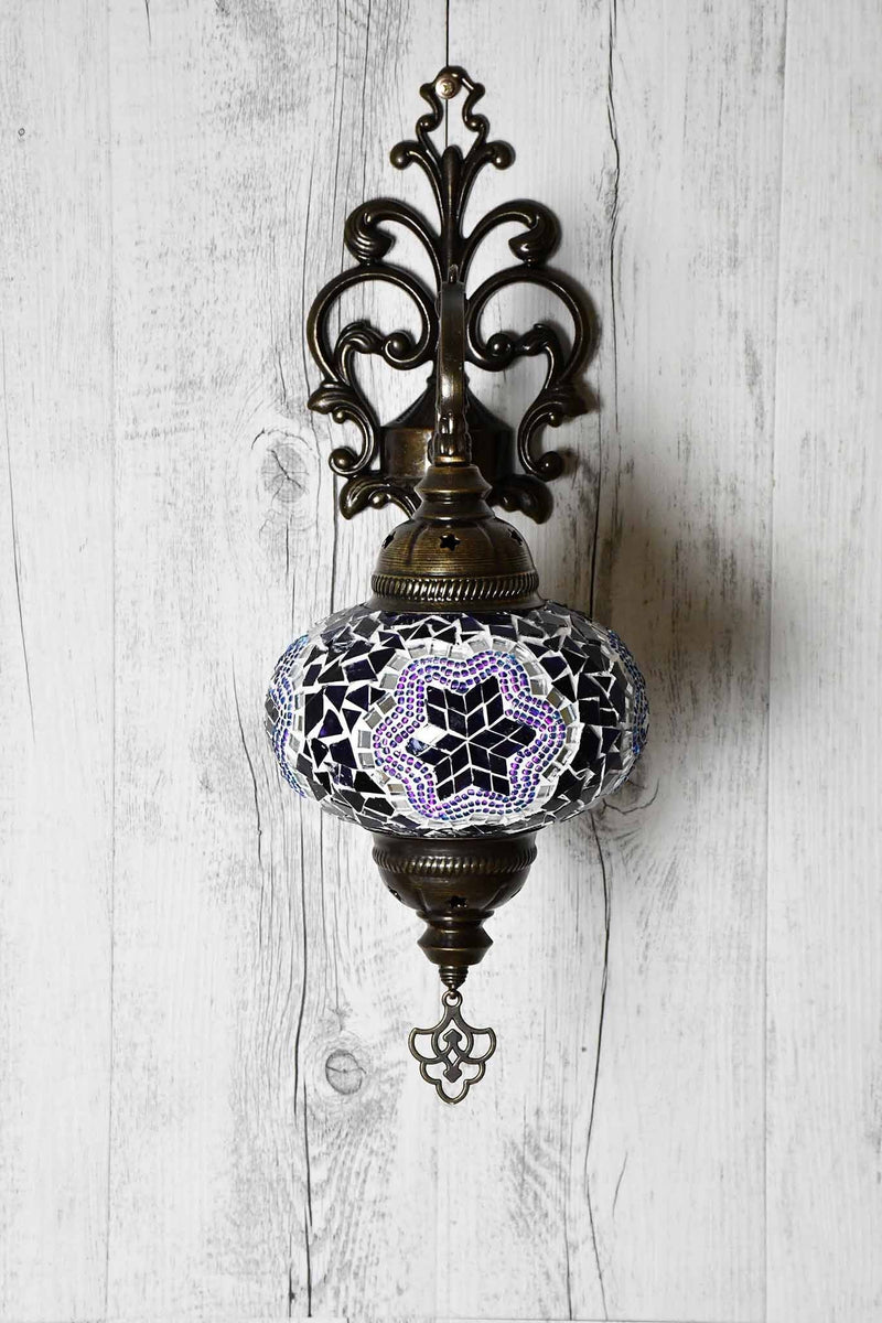 Turkish Wall Light Single Purple Mosaic Star Lighting Sydney Grand Bazaar 