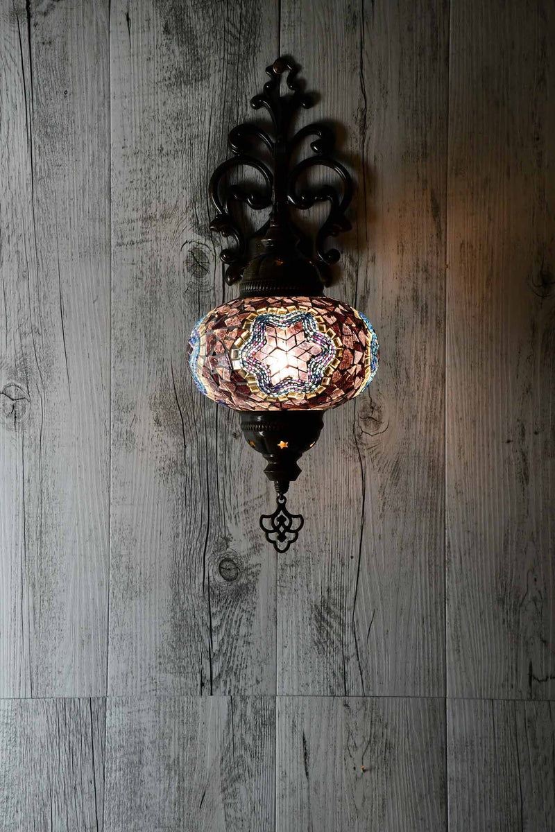 Turkish Wall Light Single Purple Mosaic Star Lighting Sydney Grand Bazaar 