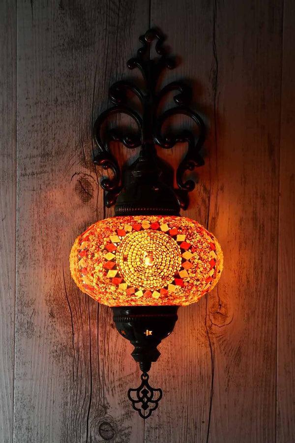 Turkish Wall Light Single Red Orange Circle Beads Lighting Sydney Grand Bazaar 