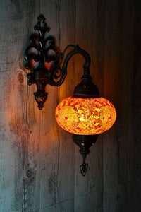 Turkish Wall Light Single Red Orange Circle Beads Lighting Sydney Grand Bazaar 