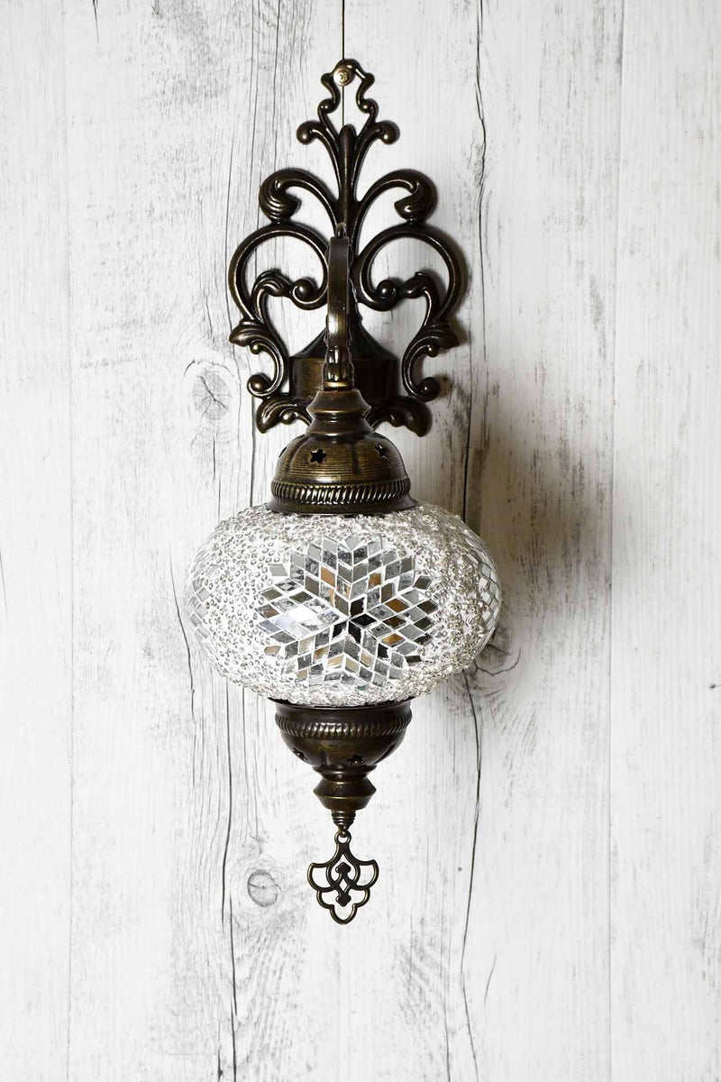 Turkish Wall Light Single White Star Beads Lighting Sydney Grand Bazaar 
