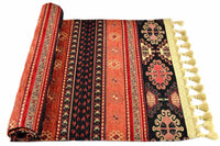 Table Runner Aztec Black Rusty Orange