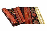 Table Runner Aztec Black Rusty Orange