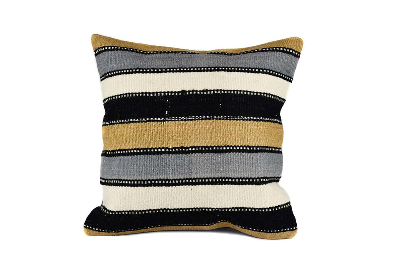 Vintage Kilim Cushion Cover Brown Grey Stripe Textile Sydney Grand Bazaar 3 