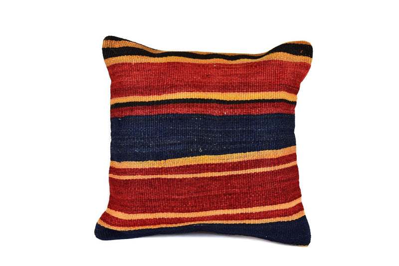 Vintage Kilim Cushion Cover Burgundy Navy Stripe Textile Sydney Grand Bazaar 1 