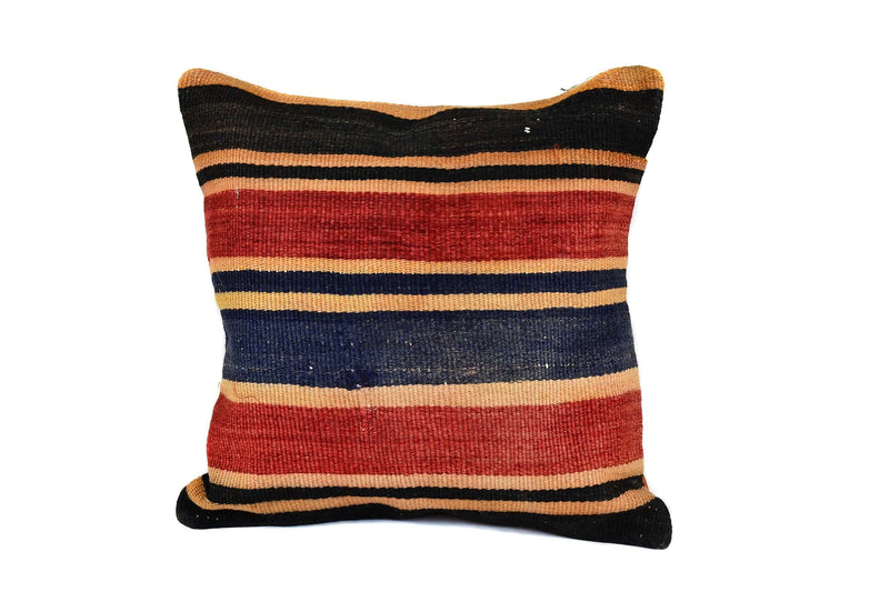 Vintage Kilim Cushion Cover Burgundy Navy Stripe Textile Sydney Grand Bazaar 2 