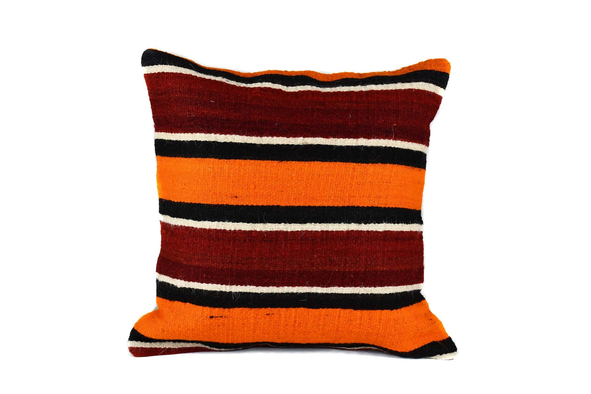 Vintage Kilim Cushion Cover Burgundy Orange Stripe Textile Sydney Grand Bazaar 3 