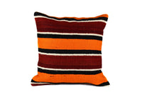 Vintage Kilim Cushion Cover Burgundy Orange Stripe Textile Sydney Grand Bazaar 3 