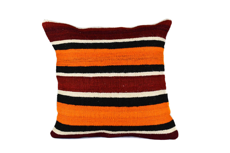 Vintage Kilim Cushion Cover Burgundy Orange Stripe Textile Sydney Grand Bazaar 2 