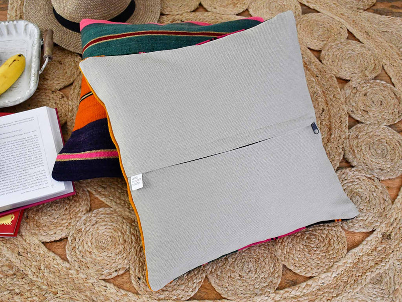 Vintage Kilim Cushion Cover Colourful Stripe Design 13 Textile Sydney Grand Bazaar 
