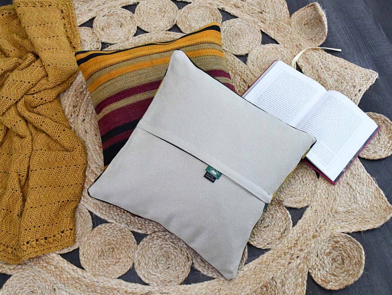 Vintage Kilim Cushion Cover Colourful Stripe Design 3 Textile Sydney Grand Bazaar 